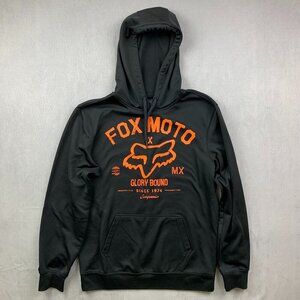 Fox Racing Mens Sweater Medium Black Orange Hoodie Long Sleeve Motocross Biking